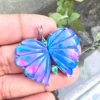 Butterfly Silver Pendant with Lab Grown Opal, Silver Butterfly Necklace For Women