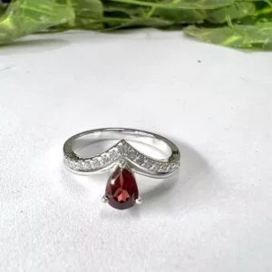 Garnet Ring For Women | Sterling Silver Garnet Engagement Stones Ring