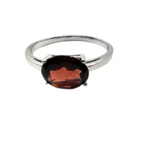 Stunning Garnet & Silver Ring | Engagement Ring For Men & Women