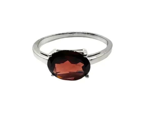 Stunning Garnet & Silver Ring | Engagement Ring For Men & Women