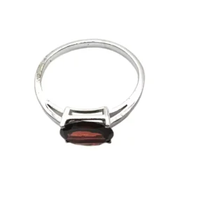 Stunning Garnet & Silver Ring | Engagement Ring For Men & Women