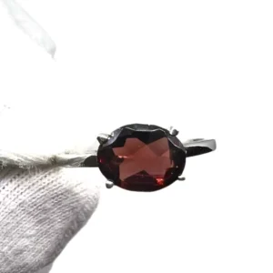 Stunning Garnet & Silver Ring | Engagement Ring For Men & Women