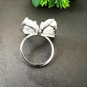 Sterling Silver Moonstone Butterfly Ring | Wedding Gift for Wife, Girlfriend, Mom Gift