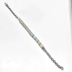 Opal Birthstone Tennis Bracelet | With Sterling Silver | Bracelets For Men & Women With Opal